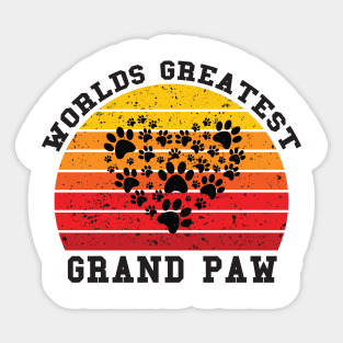 Grandpaw Worlds Greatest Grand Paw Funny Dogs Tee Sticker